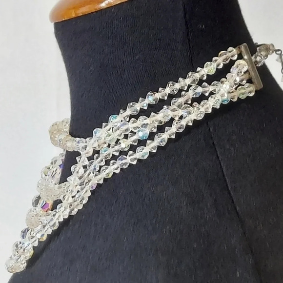 Vintage Aurora Borealis 4 Strand Necklace - Picture 2 of 11